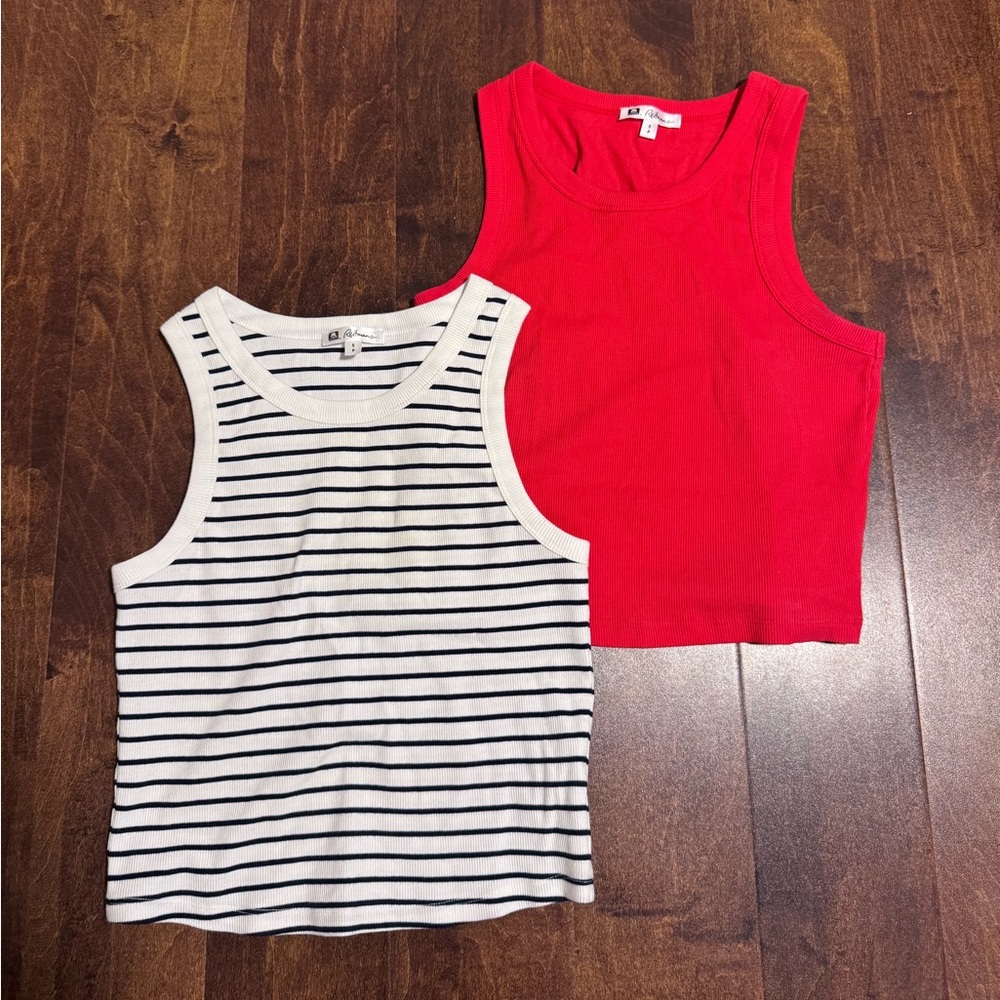Reitmans Red and Striped Tank Tops